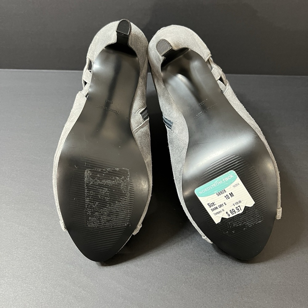 Nine West The Moment Heels Women's Size 10M Gray Suede Luxury Minimalist - Picture 8 of 8